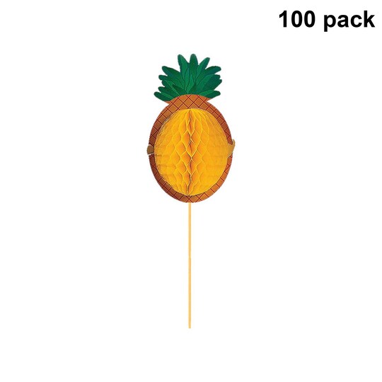 Tissue Paper Pineapple Picks | Party Supplies 5 in x 2 in | Raheev®